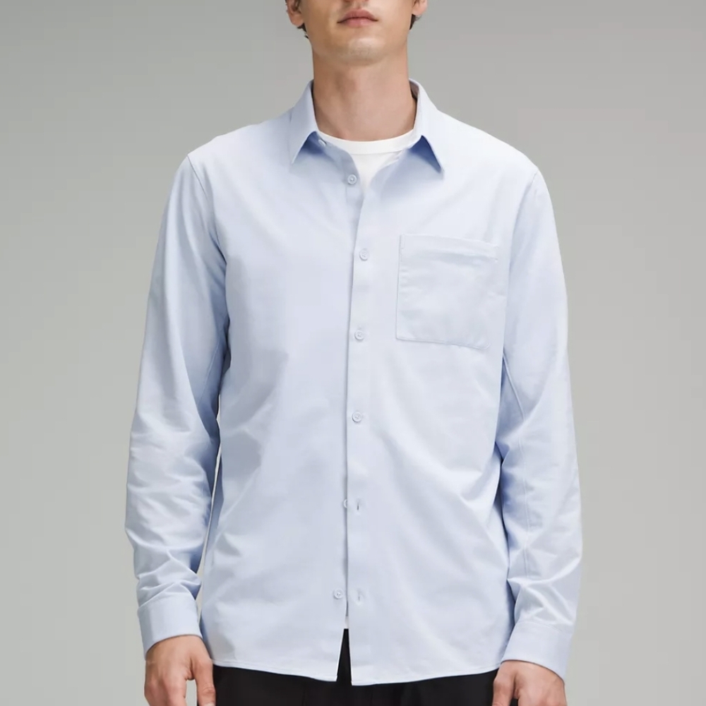 Commission Long-Sleeve Shirt Pocket Size Medium Men's Blue Button Down